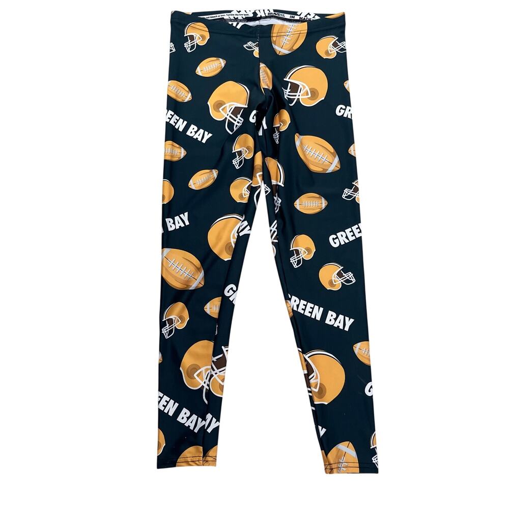 NFL Green Bay Packers Women's Size Medium Leggings Football Helmet Logo Print